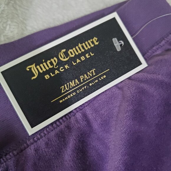Juicy Couture womens zuma pants velour jogger purple size XS Back Pockets new - Picture 11 of 13